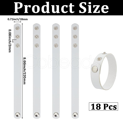 18Pcs PU Leather Snap Bracelets for Women Men BJEW-CY0001-13A-1