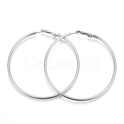 Tarnish Resistant 201 Stainless Steel Hoop Earrings EJEW-F188-24P-D-1