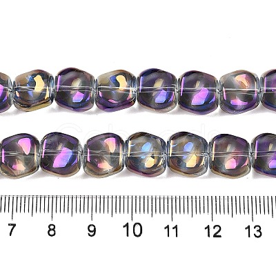 Electroplate Glass Beads Strands EGLA-N012-07W-1