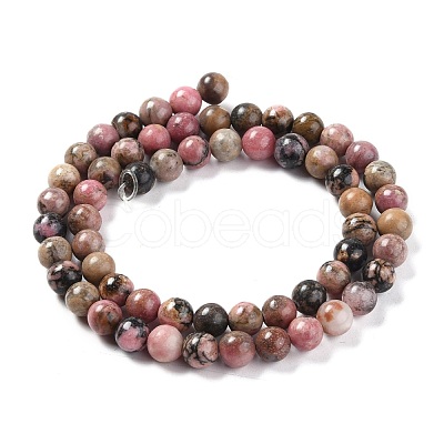 Natural Rhodonite Beads Strands G-Z002-01-6mm-1
