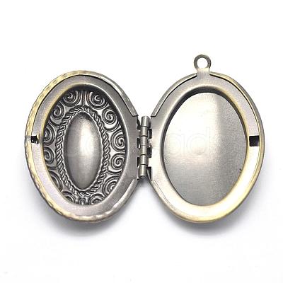 Brass Locket Pendants KK-F717-05AB-NR-1