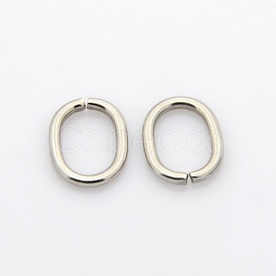Tarnish Resistant Oval 201 Stainless Steel Saw Cut Open Jump Rings LS-STAS-N040-01-1