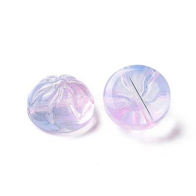 Transparent Spray Painted Glass Beads GLAA-I050-09J-1