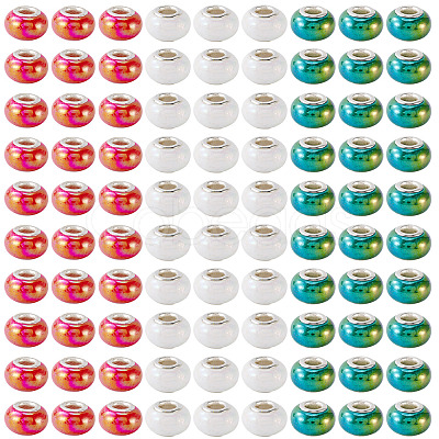 150Pcs Opaque Resin European Beads RESI-TA0004-61D-1