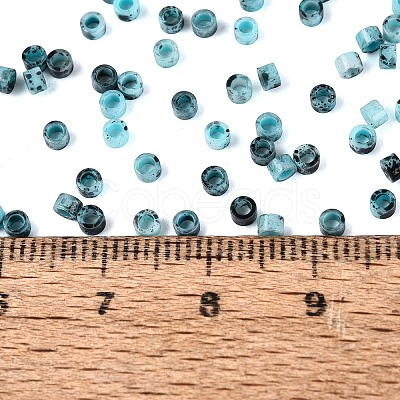 Opaque Picasso Cylinder Glass Beads SEED-Q039-06A-17-1
