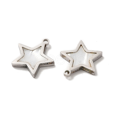 Hand Polished 304 Stainless Steel Star Charms STAS-A080-11P-1