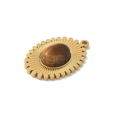 Natural Tiger Eye Pendants STAS-P394-06G-06-1
