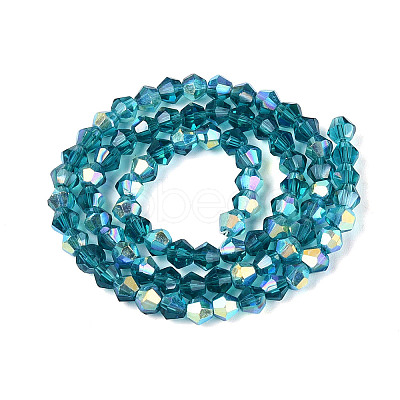 AB Color Plated Transparent Glass Beads Strands GLAA-G127-01-02I-1