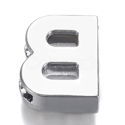 Alloy Letter Slide Charms RB-F034-01B-P-RS-1