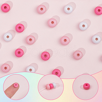600Pcs 3 Colors Opaque Acrylic Beads MACR-SP0001-23A-1