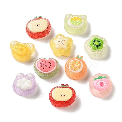 Fruits Theme Transparent Resin Cabochons RESI-G121-01-1