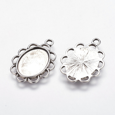 Zinc Alloy Pendant Cabochon Settings PALLOY-AD43306-AS-1