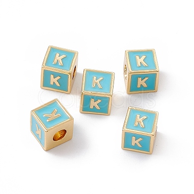 Rack Plating Brass Enamel Beads KK-B060-04G-06K-1