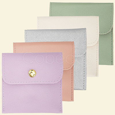 5Pcs 5 Colors PU Imitation Leather Jewelry Storage Bags ABAG-CL0001-04B-1