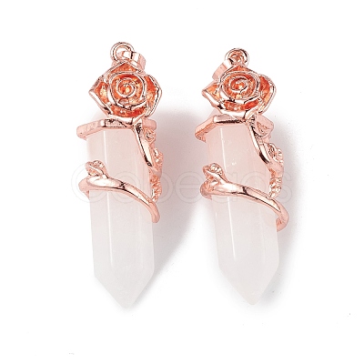 Natural Quartz Crystal Pointed Pendants G-L524-13RG-03-1