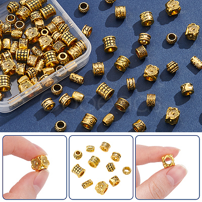 100Pcs 10 Styles Tibetan Style Zinc Alloy Beads FIND-SP0005-95-1