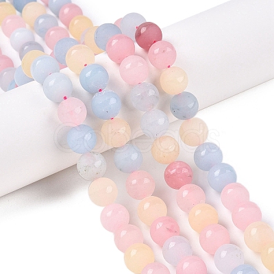 Frosted Natural White Jade Beads Strands G-T138-10mm-209A-1