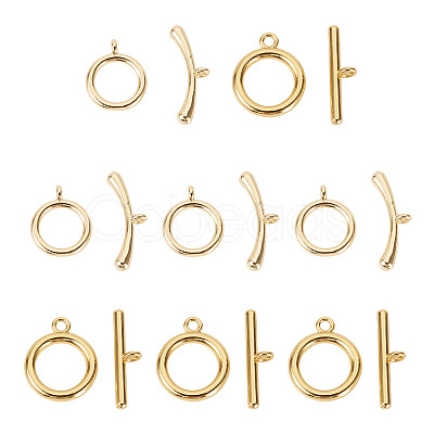 10Pcs 2 Styles Brass Toggle Clasps FIND-TA0008-44C-1