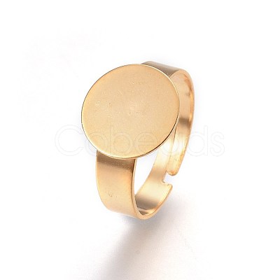 Adjustable 304 Stainless Steel Finger Rings Components X-STAS-G187-02G-12mm-1