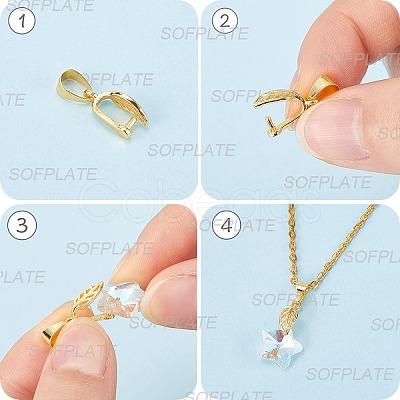 30Pcs 3 Colors Brass Ice Pick Pinch Bails KK-SP0002-03-1