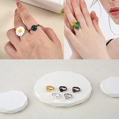 60Pcs 5 Colors Adjustable Brass Ring Components FIND-SZ0002-23-NR-1