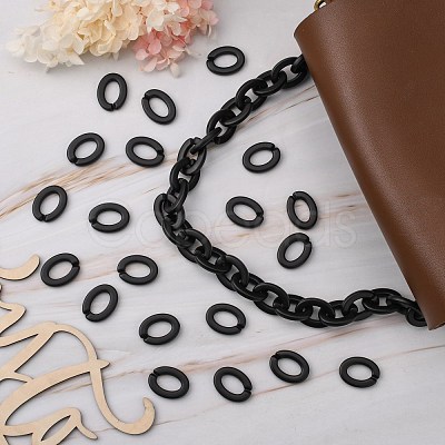 Opaque Spray Painted Acrylic Linking Rings OACR-S021-27A-C01-1