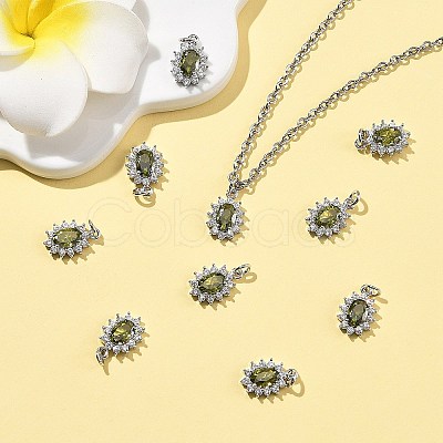 SHEGRACE Brass Micro Pave Cubic Zirconia Pendants XGRQ2O929-446D-P-1