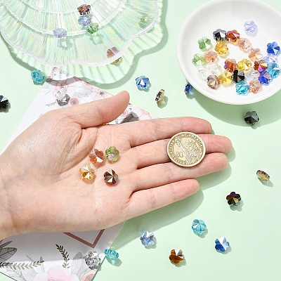 50Pcs 10 Colors Electroplate Glass Beads Strands EGLA-YW0005-69-1