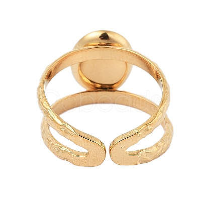 Ion Plating(IP) 304 Stainless Steel Open Cuff Rings RJEW-F167-04G-03-1