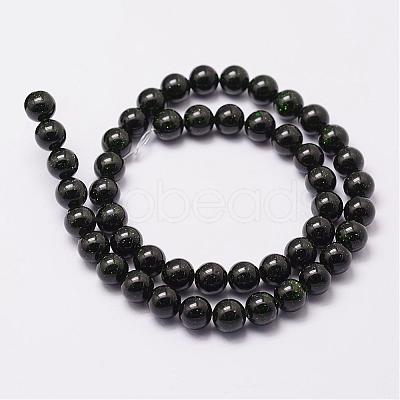 Synthetic Green Goldstone Beads Strands G-N0178-02-10mm-1