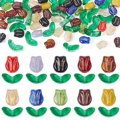 100Pcs 2 Styles Transparent Glass Beads GLAA-TA0003-93-1