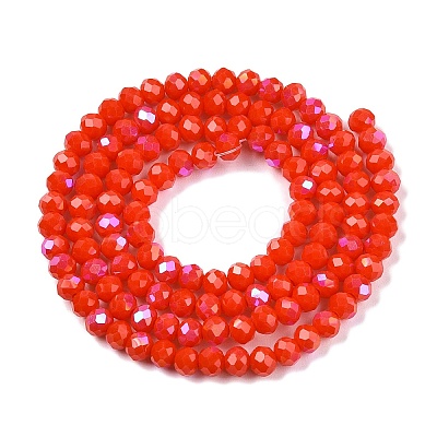 Electroplate Opaque Solid Color Glass Beads Strands EGLA-A044-P4mm-L03-1