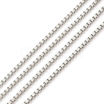 Anti-Tarnish Rhodium Plated 925 Sterling Silver Box Chains LS-STER-F052-09P-1
