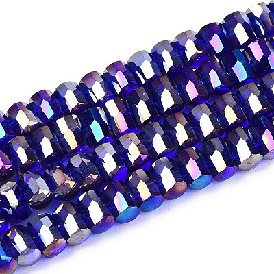 Electroplate Transparent Glass Beads Strands EGLA-N022-09A-B04-1