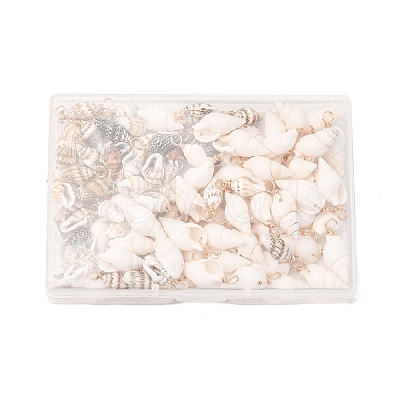 120Pcs 3 Styles Shell Pendants PALLOY-HY00003-1