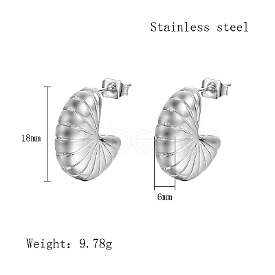 Non-Tarnish 304 Stainless Steel Stud Earrings ER8501-2-1