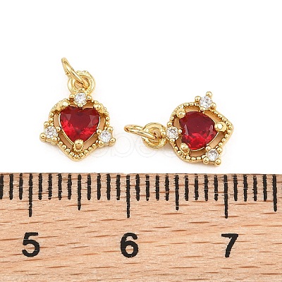 Brass Micro Pave Cubic Zirconia Charms KK-Q085-09G-01-1