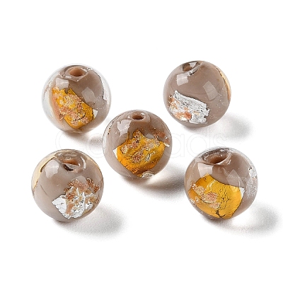 Handmade Gold & Silver Foil Lampwork Beads GLAA-G107-07A-07-1