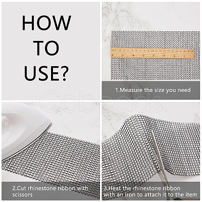 24 Rows Plastic Mesh Rhinestone Trimming DIY-PH0001-25-1