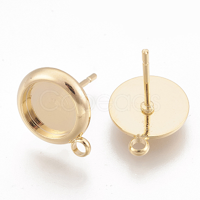 Brass Ear Stud Findings X-KK-S345-021G-1