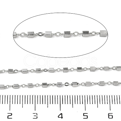304 Stainless Steel Cuboid Link Chains CHS-G050-02P-1
