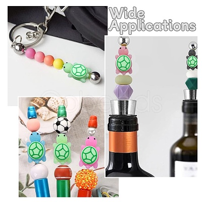 10Pcs 10 Colors Luminous Silicone Beads SIL-CJ0003-08-1