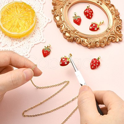 6Pcs 3 Styles Brass Enamel Pendants KK-CJ0004-14-1