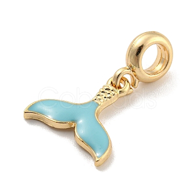 Rack Plating Alloy Enamel Fishtail European Dangle Charms FIND-B034-49G-03-1