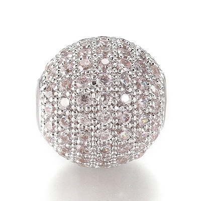 CZ Jewelry Brass Micro Pave Cubic Zirconia Round Beads LS-ZIRC-M024-06P-1