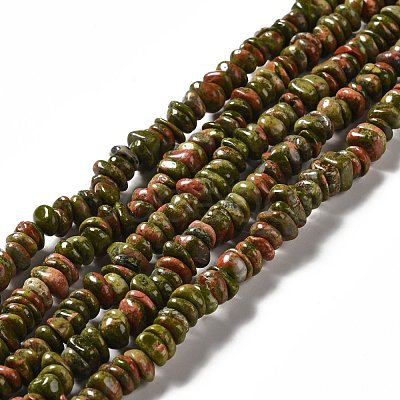 Natural Unakite Beads Strands G-G841-B13-1