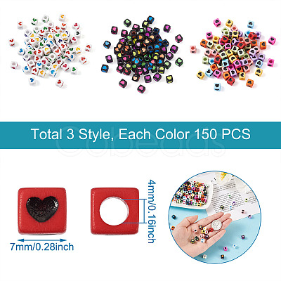 Cheriswelry 450Pcs 3 Style Opaque Acrylic Beads OACR-CW0001-02-1