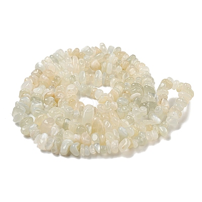 Natural White Moonstone Beads Strands G-P332-01-1