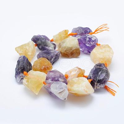 Rough Natural Amethyst and Citrine Beads Strands G-K203-60-1
