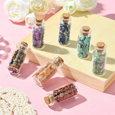 Transparent Glass Wishing Bottle Decoration AJEW-JD00010-1